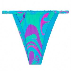 We Wore What Marble Bikini Bottom Ocean Blue - NWT - M